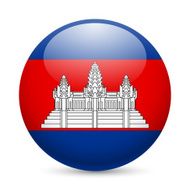 Round glossy icon of Cambodia