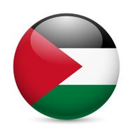 Round glossy icon of Palestine