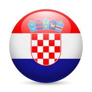 Round glossy icon of Croatia