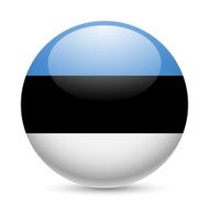 Round glossy icon of Estonia