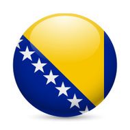 Round glossy icon of Bosnia and Herzegovina