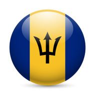 Round glossy icon of Barbados