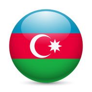 Round glossy icon of Azerbaijan