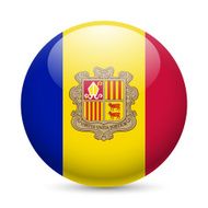 Round glossy icon of Andorra