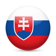 Round glossy icon of Slovakia
