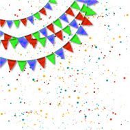 Bunting and garlands for Birthday Card vector illustration