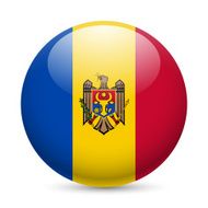 Round glossy icon of Moldova