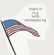 American Independence Day celebration with national flag
