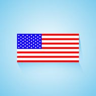 Isolated flat flag of the USA Flat design