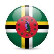 Round glossy icon of Dominica