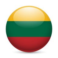 Round glossy icon of Lithuania