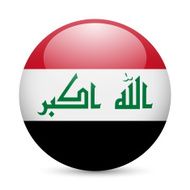 Round glossy icon of Iraq