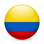 Round glossy icon of Colombia
