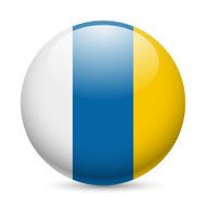 Round glossy icon of Canary Islands