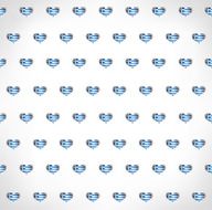 Seamless patriotic background with Greece flag glossy heart shapes