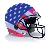 Vector American Football Helmet with Flag Illustration