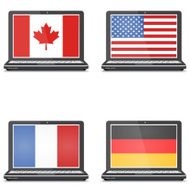 Set of notebooks with screensaver flag America Canada Germany France