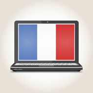 Flag of France screensaver on a notebook