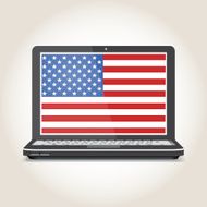 Flag of america screensaver on a notebook