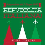 Italian Republic Day card in vector format N6