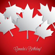 Overlay leaf Canada Day card in vector format N4