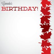 Leaf line Canada Day card in vector format