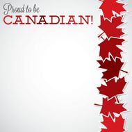 Leaf line Canada Day card in vector format N2