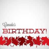 Leaf line Canada Day card in vector format N5