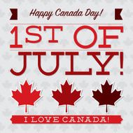 Flat typographic Canada Day card in vector format N2