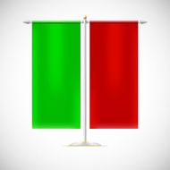 Two red flag on stand