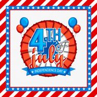 Stylish badge for American Independence Day celebration