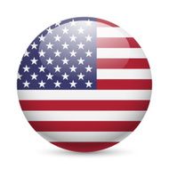 Round glossy icon of USA