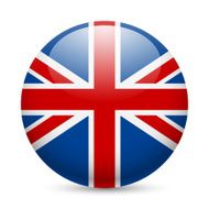 Round glossy icon of Great Britain