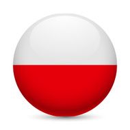 Round glossy icon of Poland