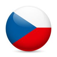 Round glossy icon of Czech Republic