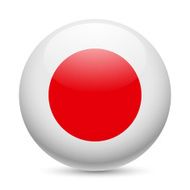 Round glossy icon of Japan
