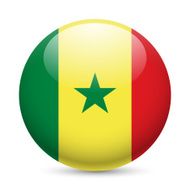 Round glossy icon of Senegal