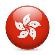 Round glossy icon of Hong Kong