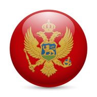 Round glossy icon of Montenegro