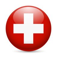 Round glossy icon of Switzerland