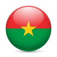 Round glossy icon of Burkina Faso