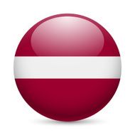 Round glossy icon of Latvia