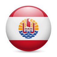Round glossy icon of French Polynesia