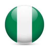 Round glossy icon of Nigeria
