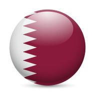 Round glossy icon of Qatar