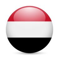 Round glossy icon of Yemen