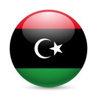 Round glossy icon of Libya