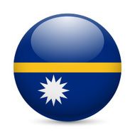 Round glossy icon of Nauru