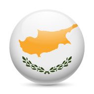Round glossy icon of Cyprus