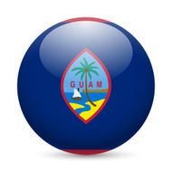 Round glossy icon of Guam